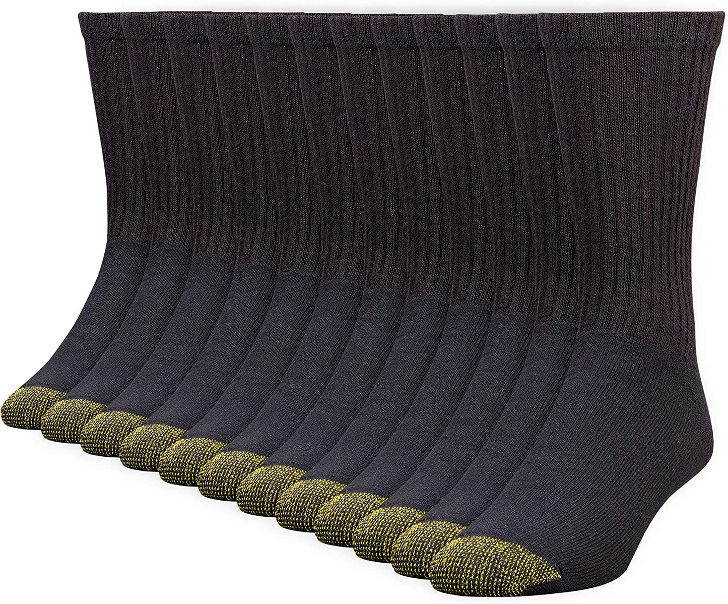 Men'S 656S Cotton Crew Athletic Socks, Multipairs, Black (12-Pairs), X-Large