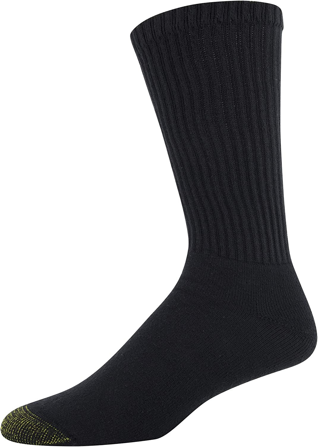 Men'S 656S Cotton Crew Athletic Socks, Multipairs, Black (12-Pairs), X-Large