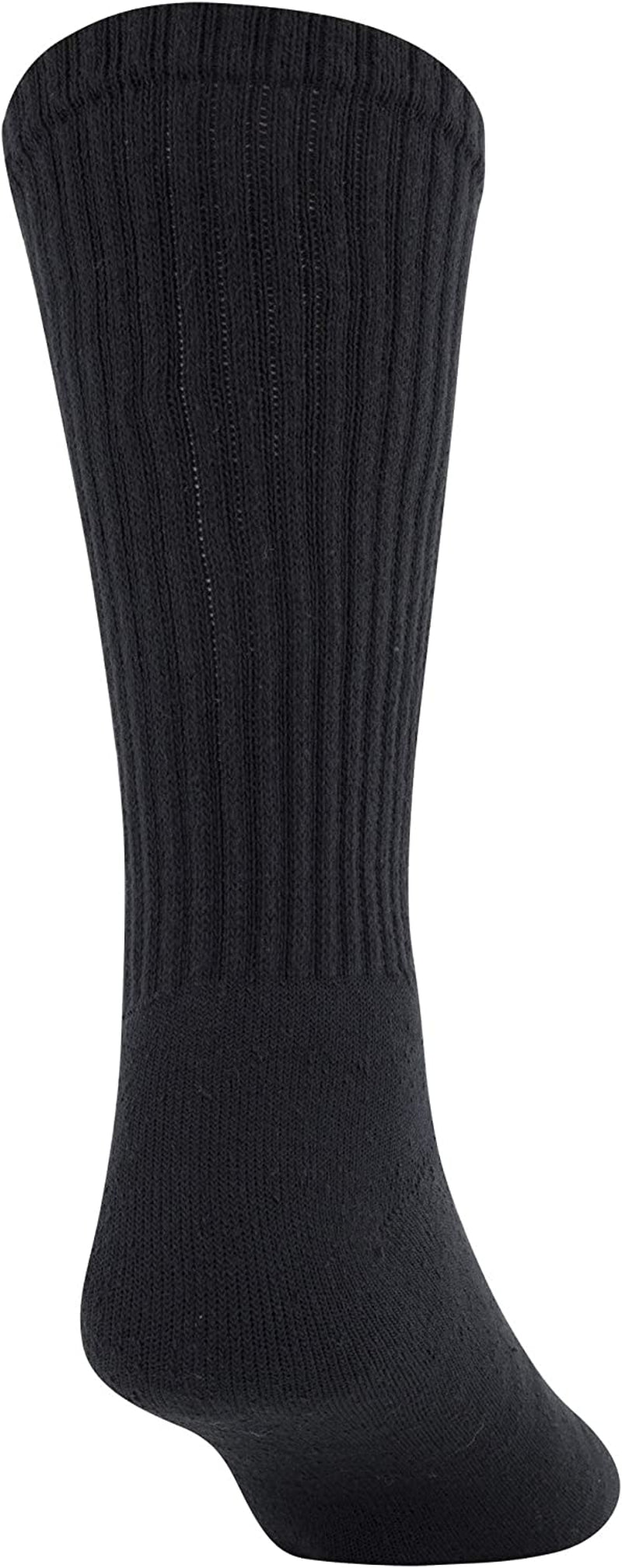 Men'S 656S Cotton Crew Athletic Socks, Multipairs, Black (12-Pairs), X-Large