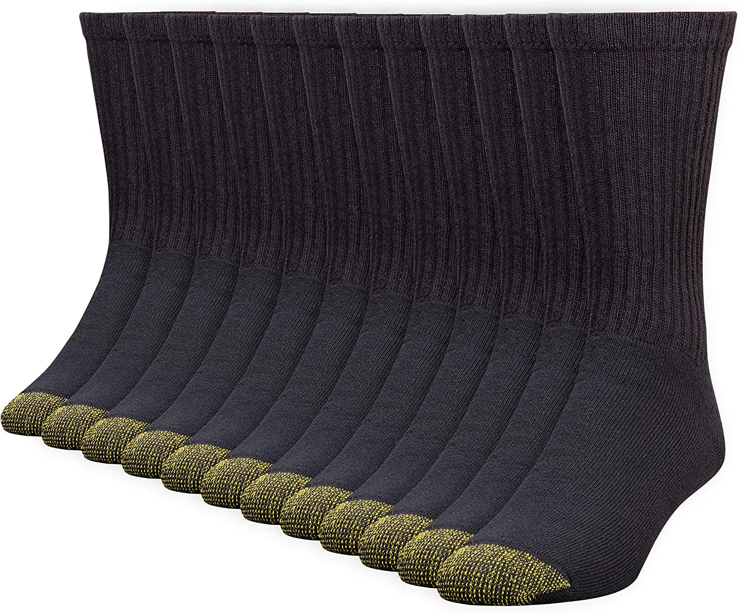 Men'S 656S Cotton Crew Athletic Socks, Multipairs, Black (12-Pairs), X-Large