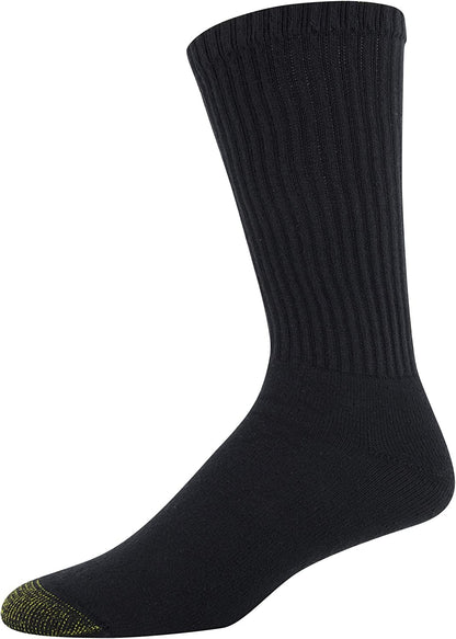 Men'S 656S Cotton Crew Athletic Socks, Multipairs, Black (12-Pairs), X-Large